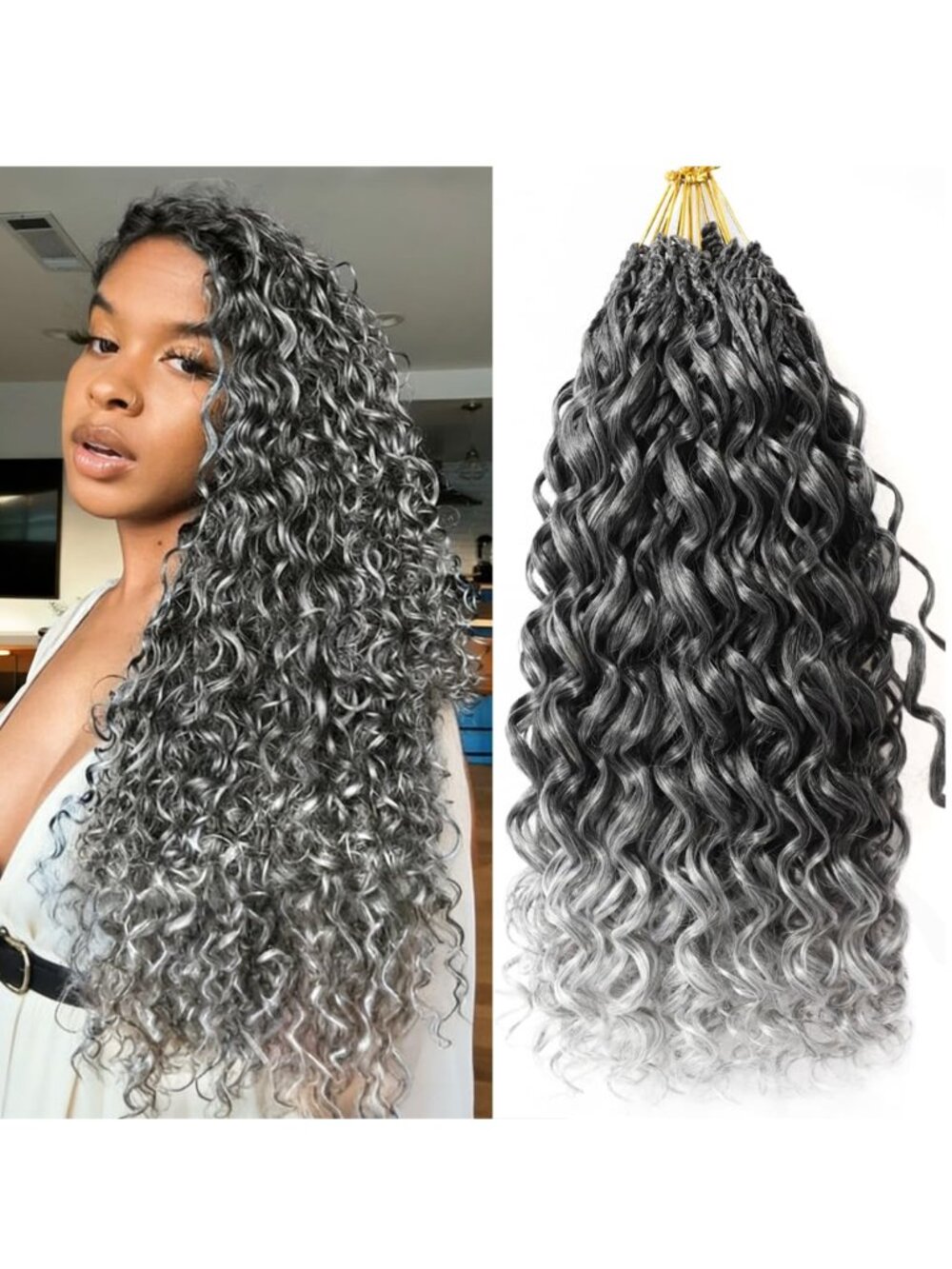 NEW 24" 7 Pack Curly Crochet GoGo Curl Ombre Pre-Twisted Braiding Hair Extension